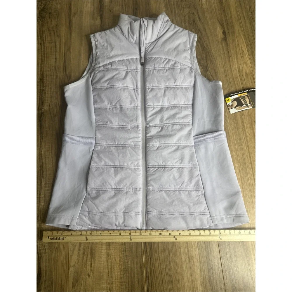 Avia Quilted Girls‎ Large (12-14) Sweater Vest Full Zip Purple NWT